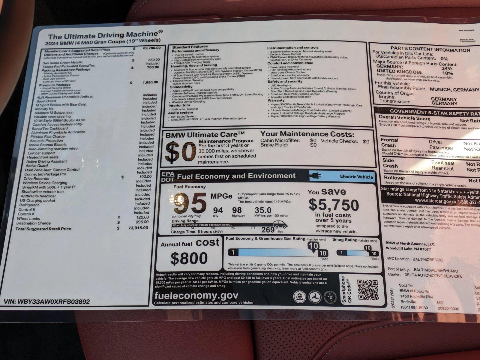 2024 BMW i4 Vehicle Photo in Rockville, MD 20852