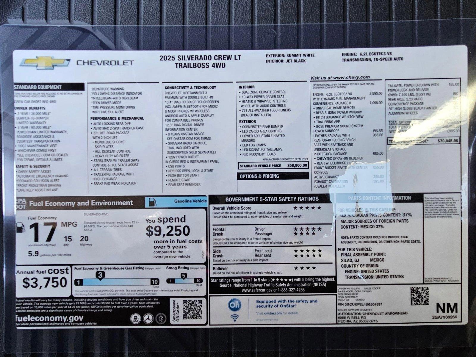 2025 Chevrolet Silverado 1500 Vehicle Photo in PEORIA, AZ 85382-3715