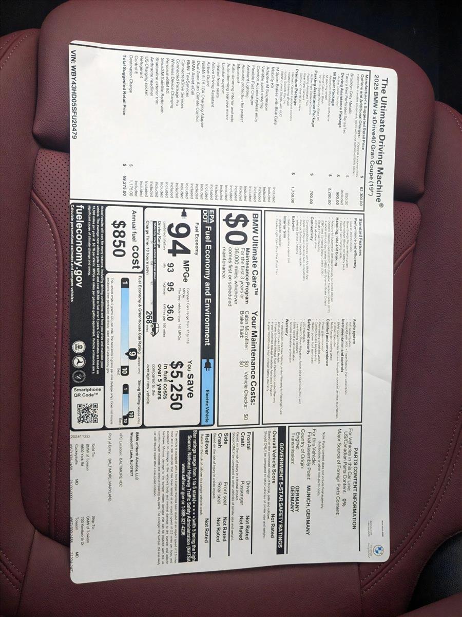 2025 BMW i4 Vehicle Photo in Towson, MD 21204