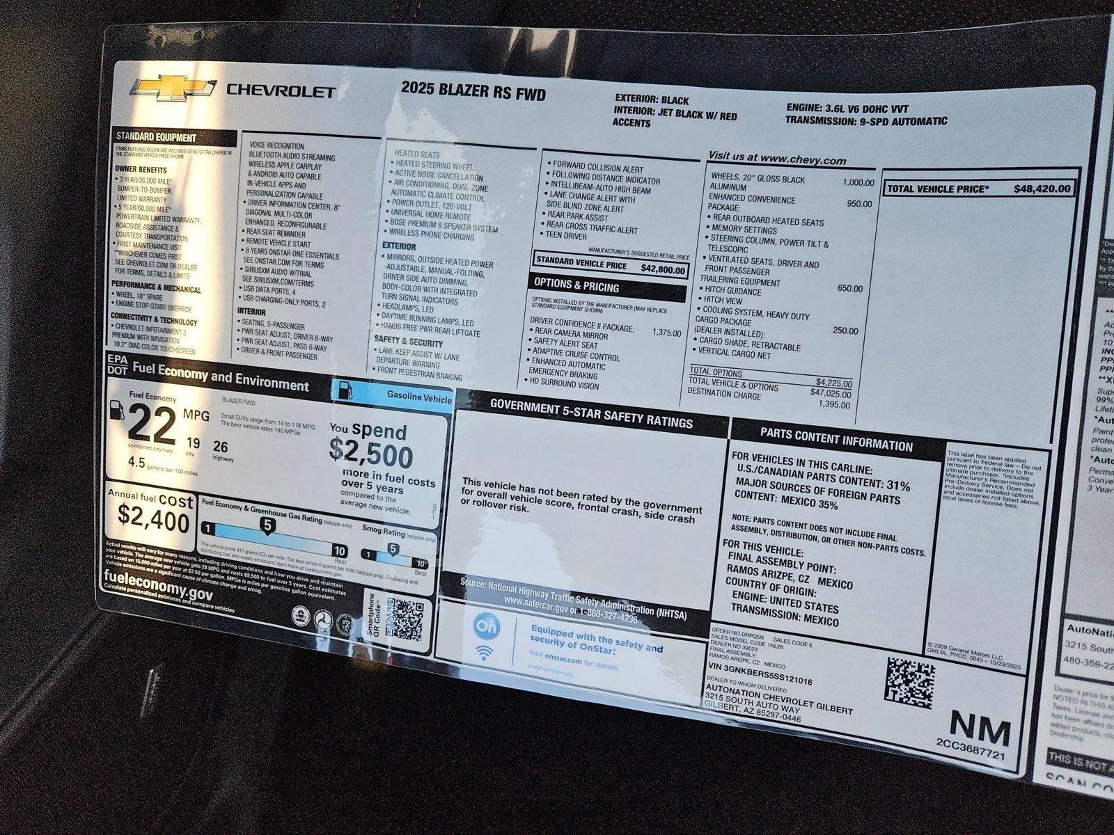 2025 Chevrolet Blazer Vehicle Photo in GILBERT, AZ 85297-0446