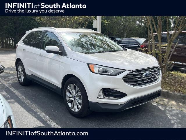 White Platinum Metallic Tri-Coat 2019 Ford Edge Titanium AWD SUV / Crossover All-Wheel Drive Automatic