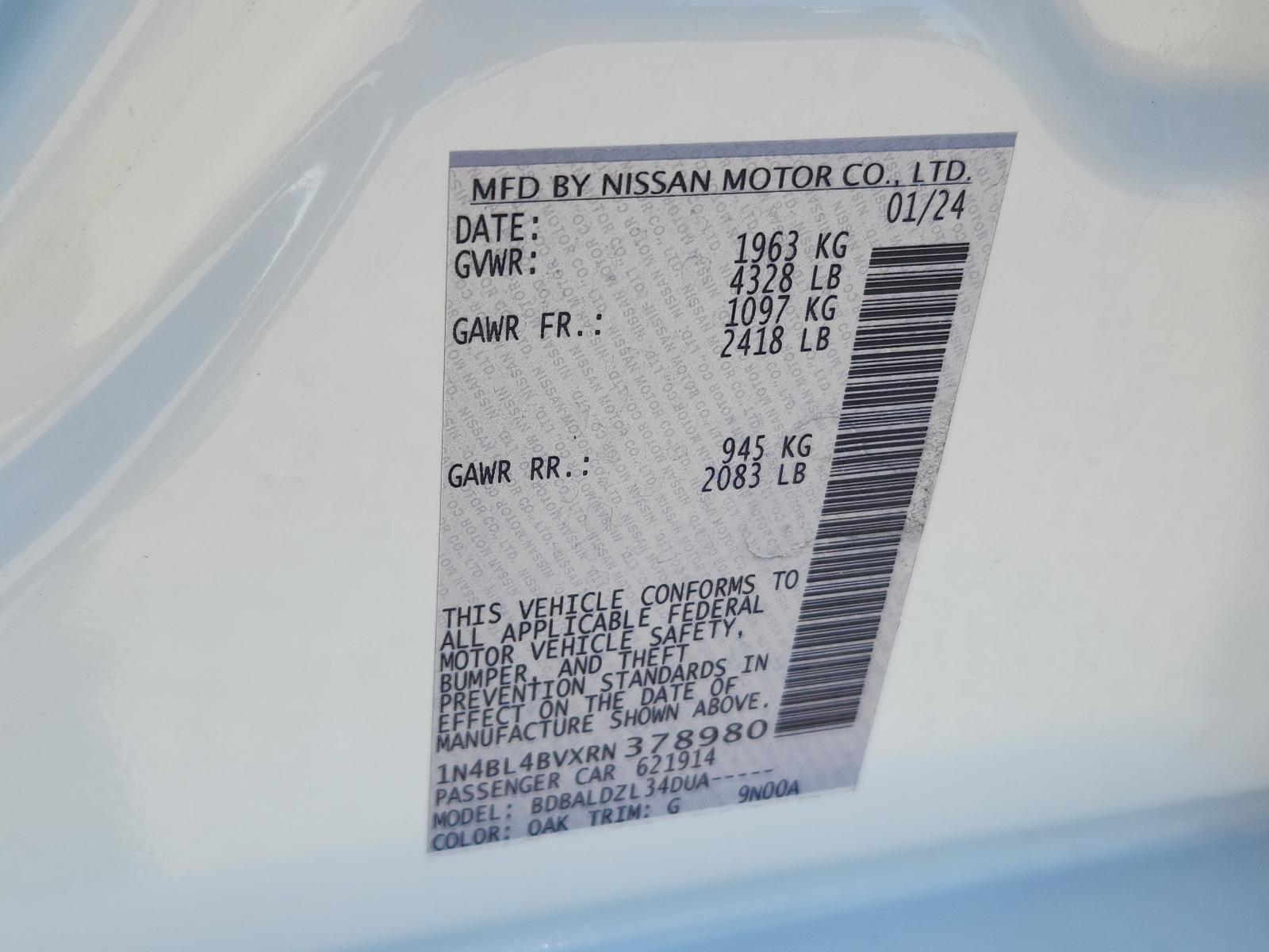 2024 Nissan Altima Vehicle Photo in Albuquerque, NM 87110