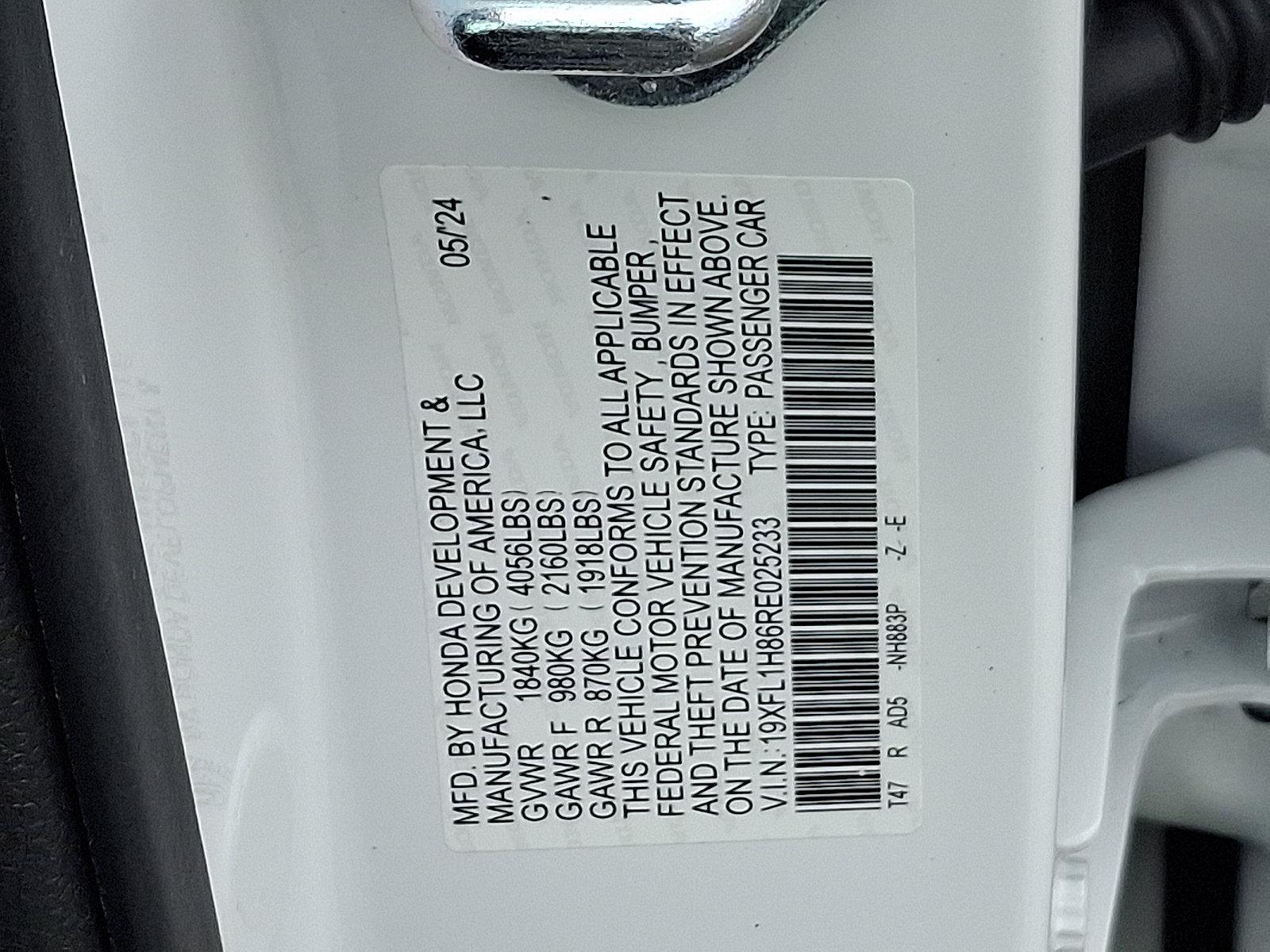 2024 Honda Civic Hatchback Vehicle Photo in Trevose, PA 19053