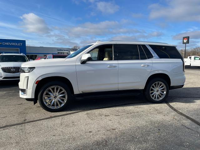 Used 2021 Cadillac Escalade Premium Luxury with VIN 1GYS4BKL6MR330480 for sale in North Vernon, IN