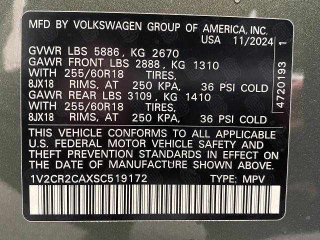 2025 Volkswagen Atlas Vehicle Photo in Appleton, WI 54913