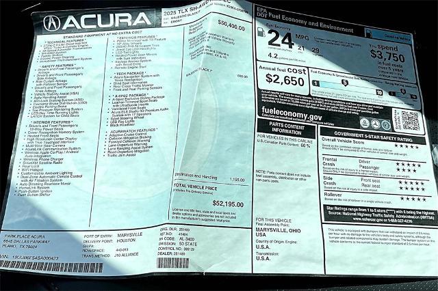 2025 Acura TLX Vehicle Photo in Grapevine, TX 76051