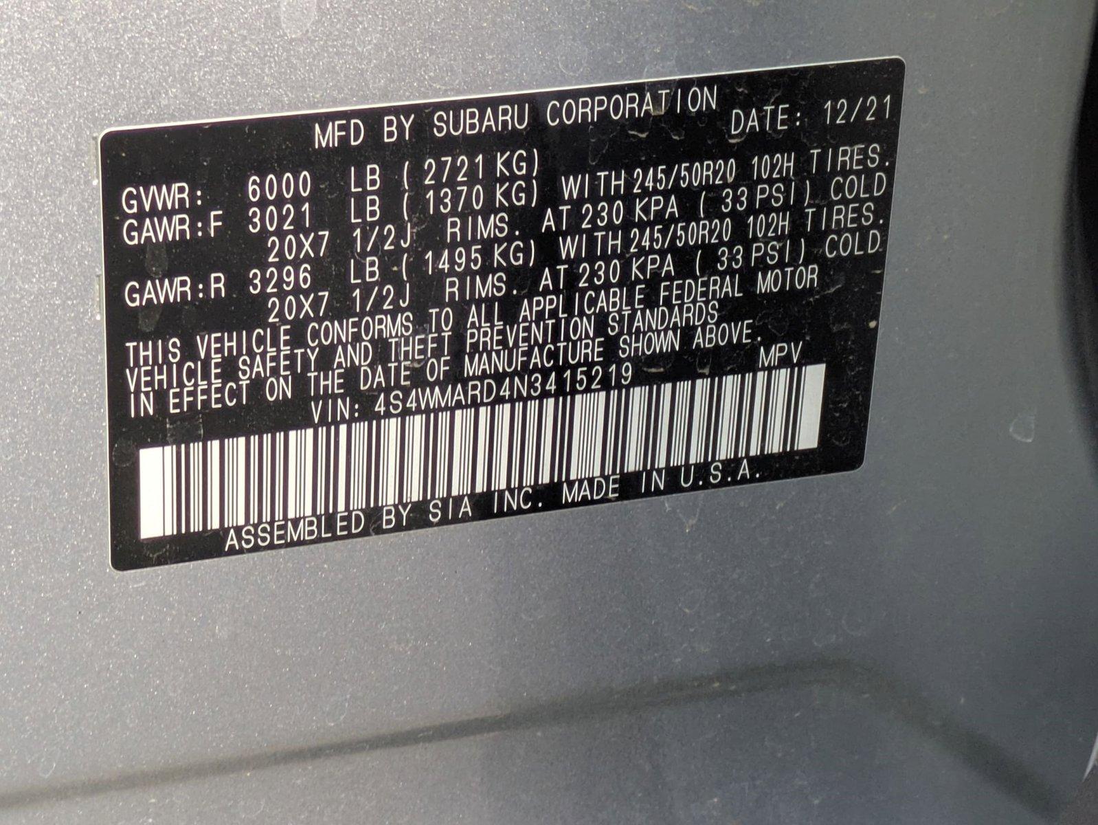 2022 Subaru Ascent Vehicle Photo in VALENCIA, CA 91355-1705