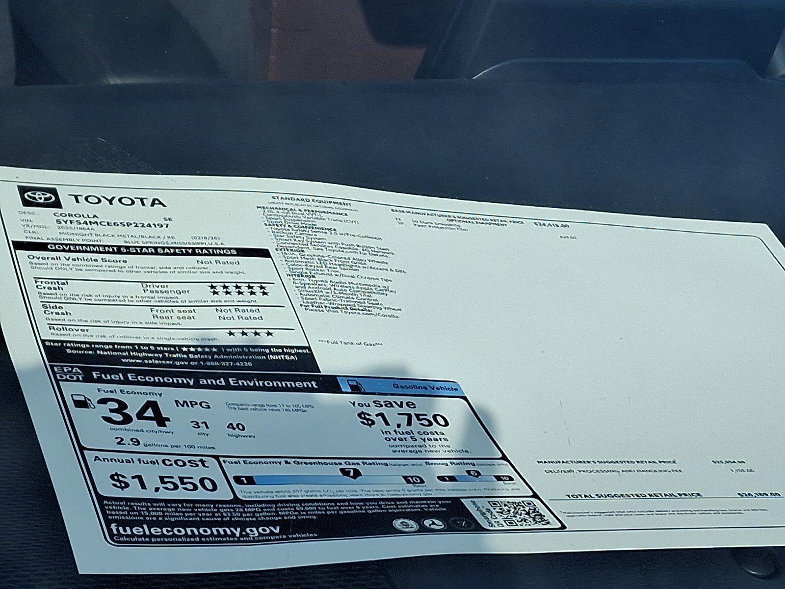 2025 Toyota Corolla Vehicle Photo in Harrisburg, PA 17111