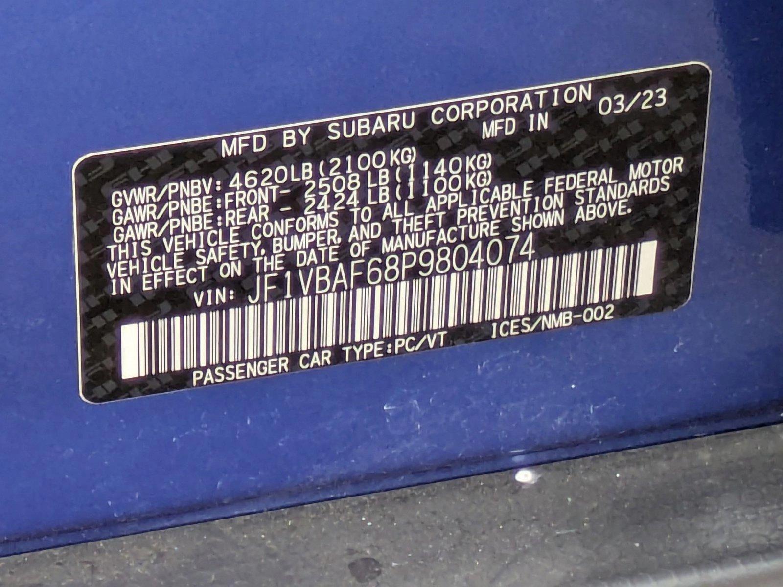 2023 Subaru WRX Vehicle Photo in CLEARWATER, FL 33764-7163