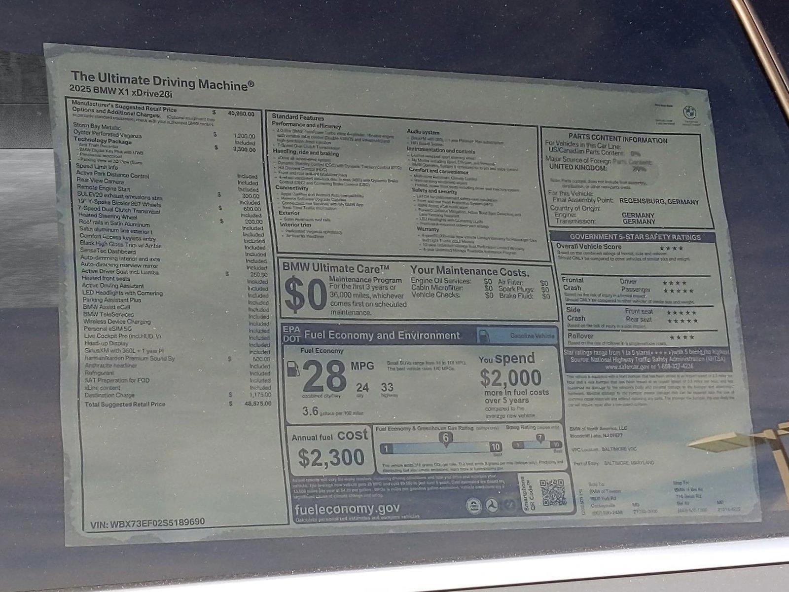 2025 BMW X1 xDrive28i Vehicle Photo in Towson, MD 21204
