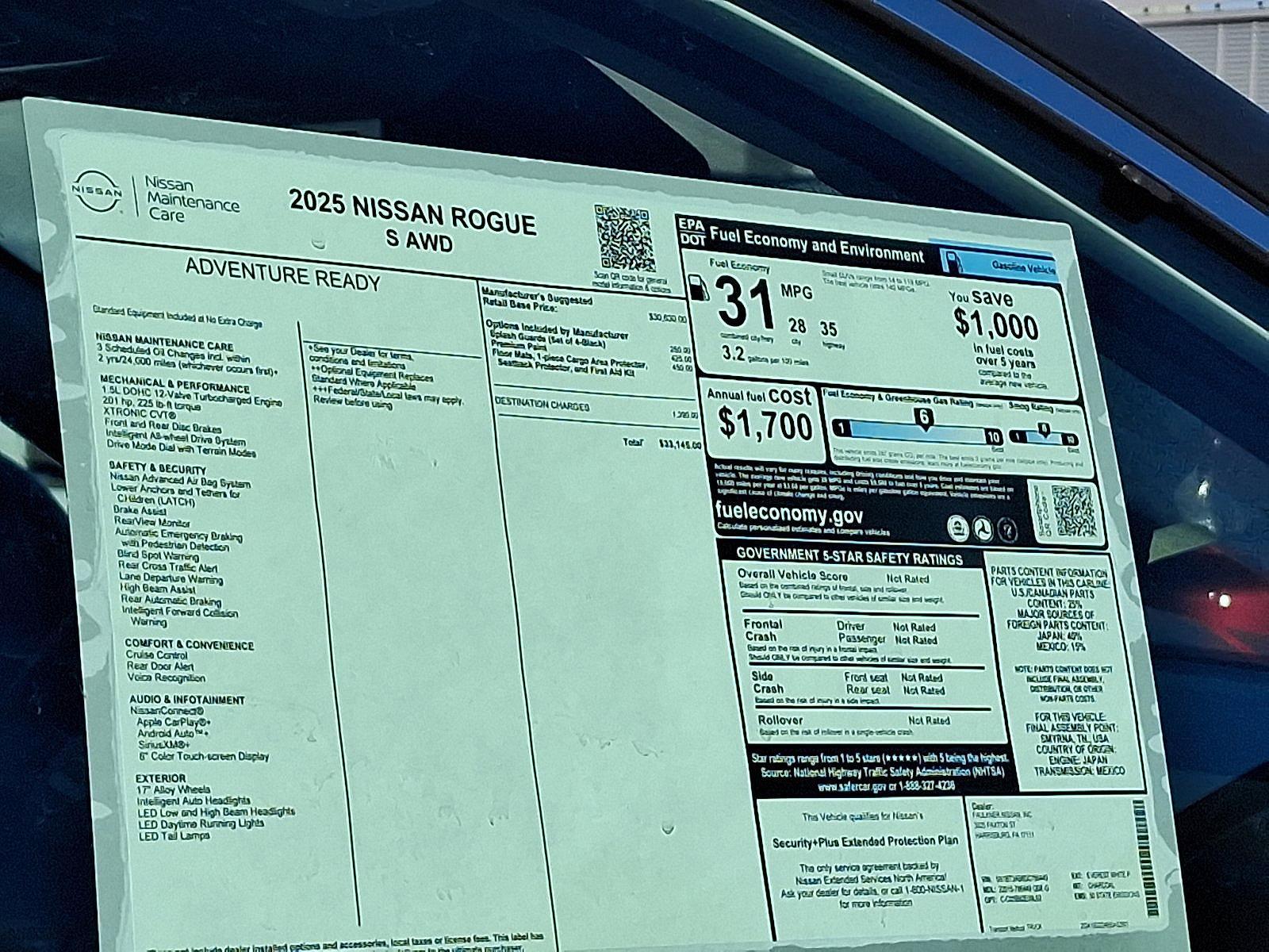 2025 Nissan Rogue Vehicle Photo in Mechanicsburg, PA 17050-2306
