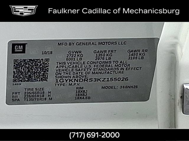 2019 Cadillac XT5 Vehicle Photo in MECHANICSBURG, PA 17050-1707