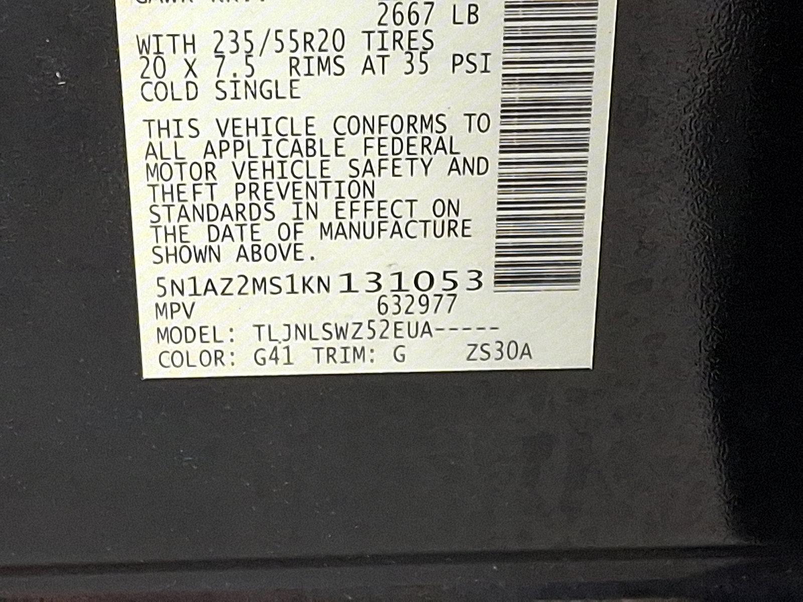 2019 Nissan Murano Vehicle Photo in BETHLEHEM, PA 18017-9401