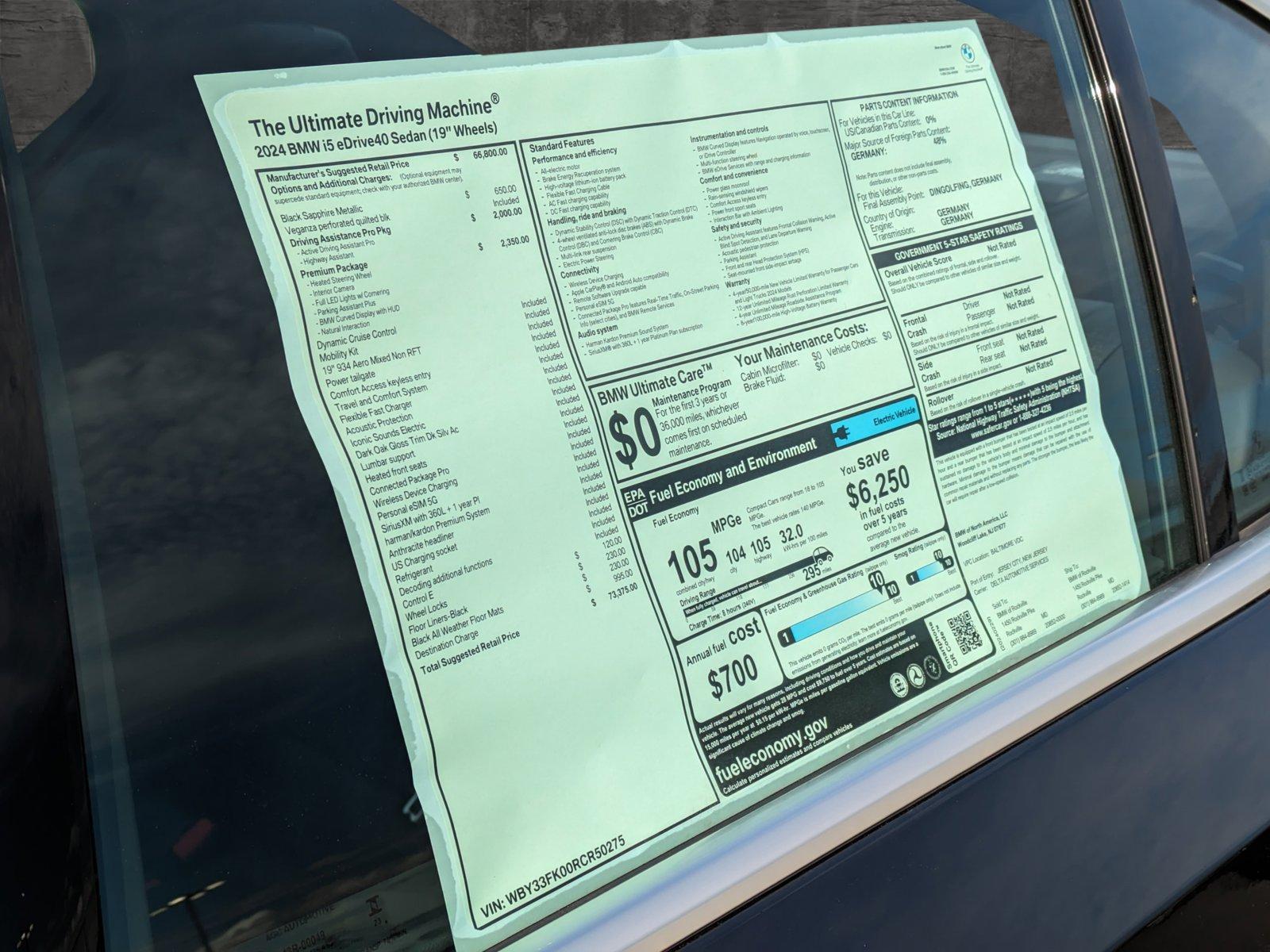 2024 BMW i5 Vehicle Photo in Rockville, MD 20852