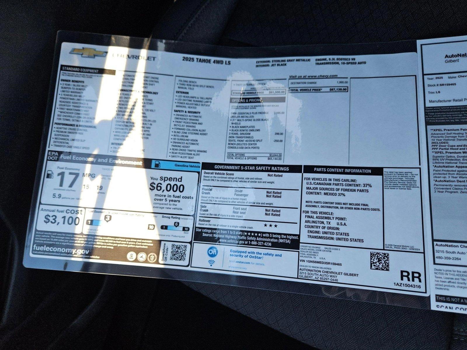 2025 Chevrolet Tahoe Vehicle Photo in MESA, AZ 85206-4395