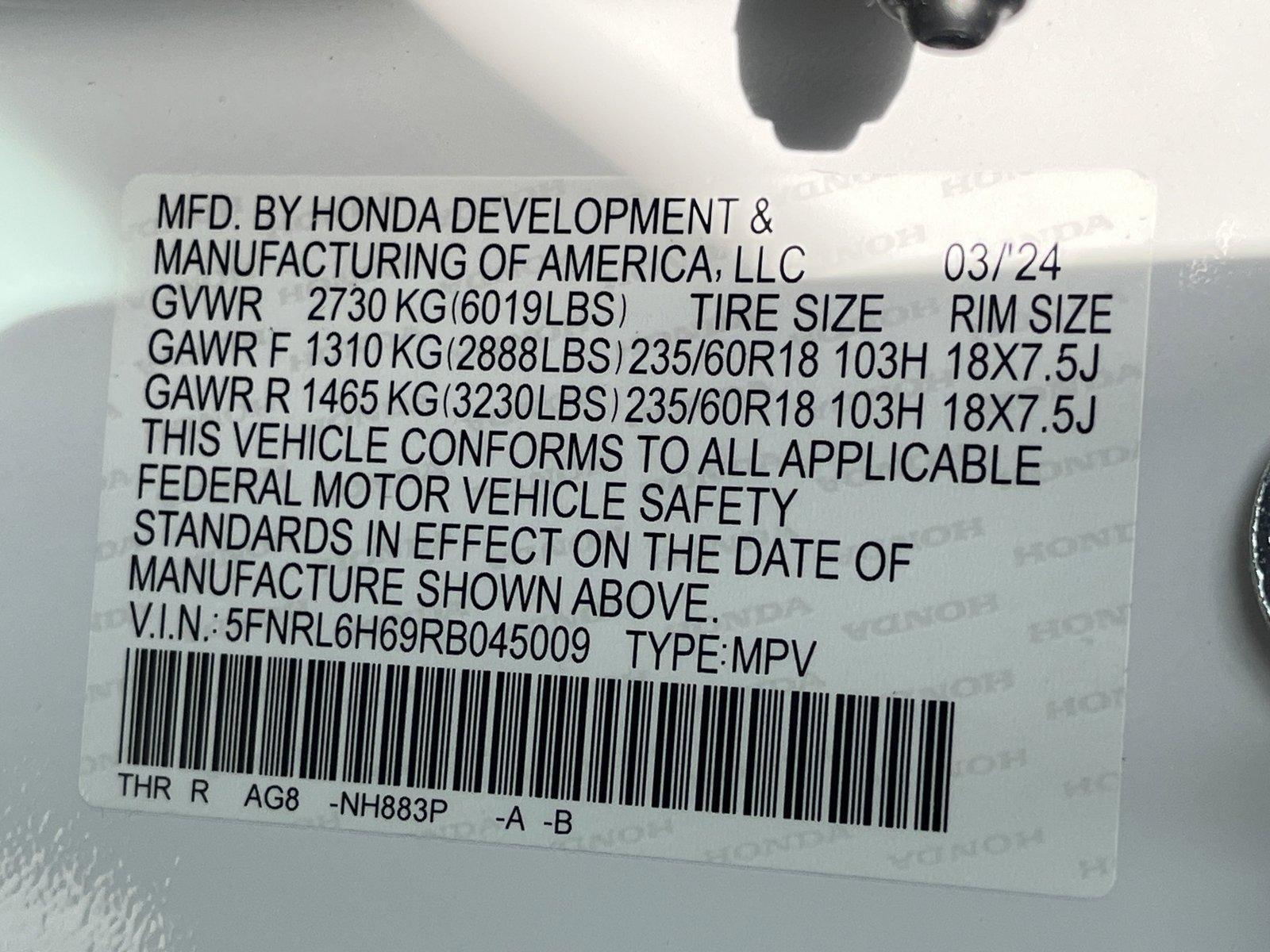 2024 Honda Odyssey Vehicle Photo in Clearwater, FL 33764