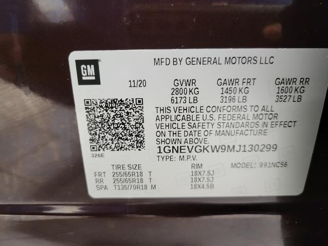 2021 Chevrolet Traverse Vehicle Photo in APPLETON, WI 54914-4656