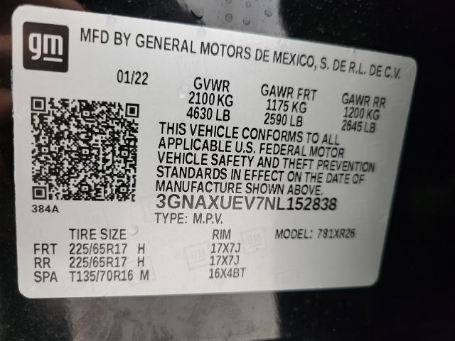 2022 Chevrolet Equinox Vehicle Photo in APPLETON, WI 54914-4656