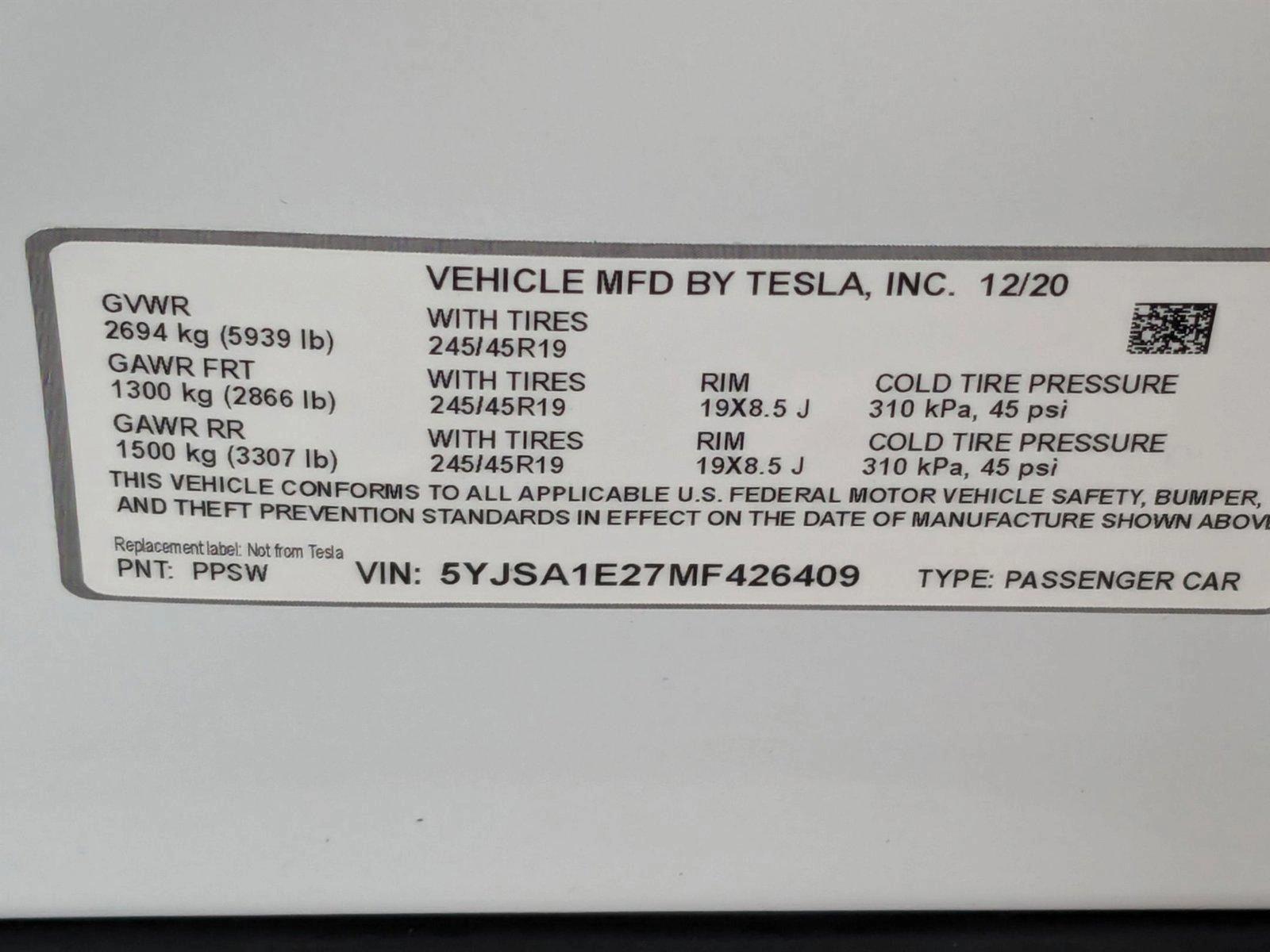 2021 Tesla Model S Vehicle Photo in St. Petersburg, FL 33713