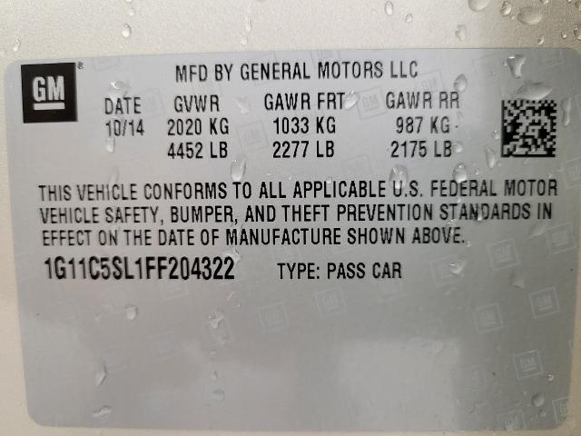 2015 Chevrolet Malibu Vehicle Photo in NEENAH, WI 54956-2243