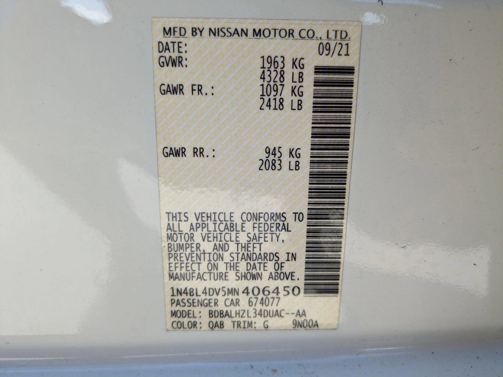 2021 Nissan Altima Vehicle Photo in Pembroke Pines, FL 33027