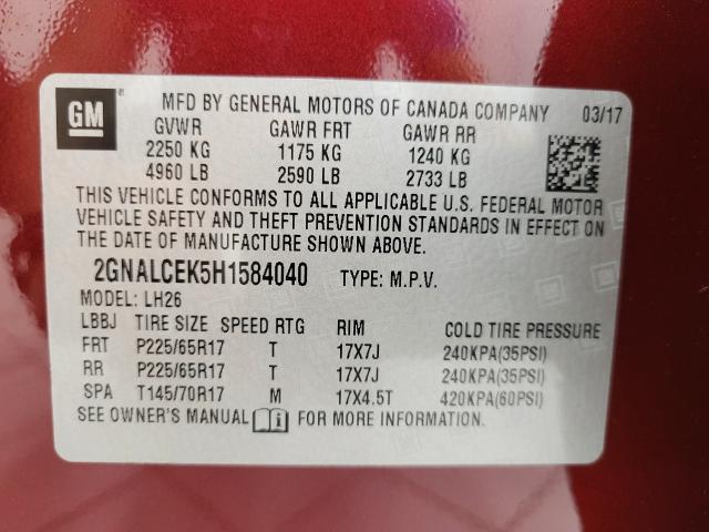 2017 Chevrolet Equinox Vehicle Photo in Neenah, WI 54956