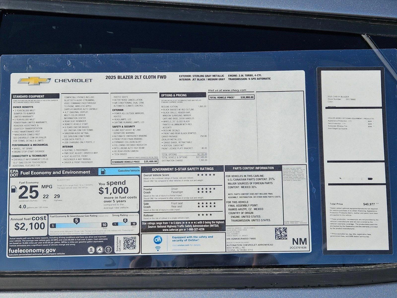 2025 Chevrolet Blazer Vehicle Photo in GILBERT, AZ 85297-0446