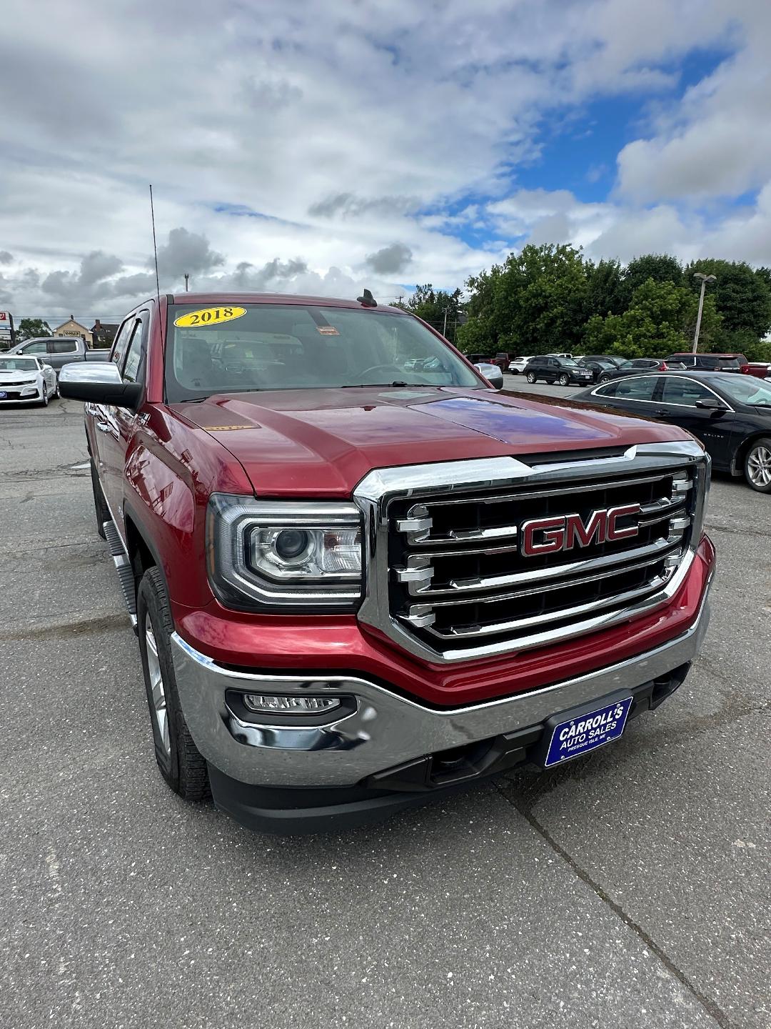 Used 2018 GMC Sierra 1500 SLT with VIN 3GTU2NEC1JG596714 for sale in Presque Isle, ME