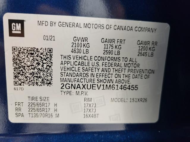 2021 Chevrolet Equinox Vehicle Photo in NEENAH, WI 54956-2243