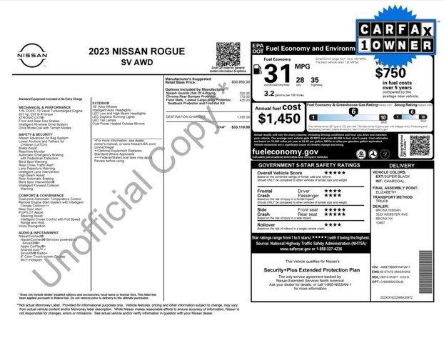 Certified 2023 Nissan Rogue SV with VIN JN8BT3BB5PW472917 for sale in Ardmore, PA