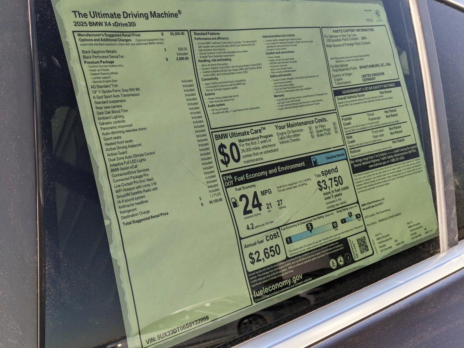 2025 BMW X4 xDrive30i Vehicle Photo in Rockville, MD 20852