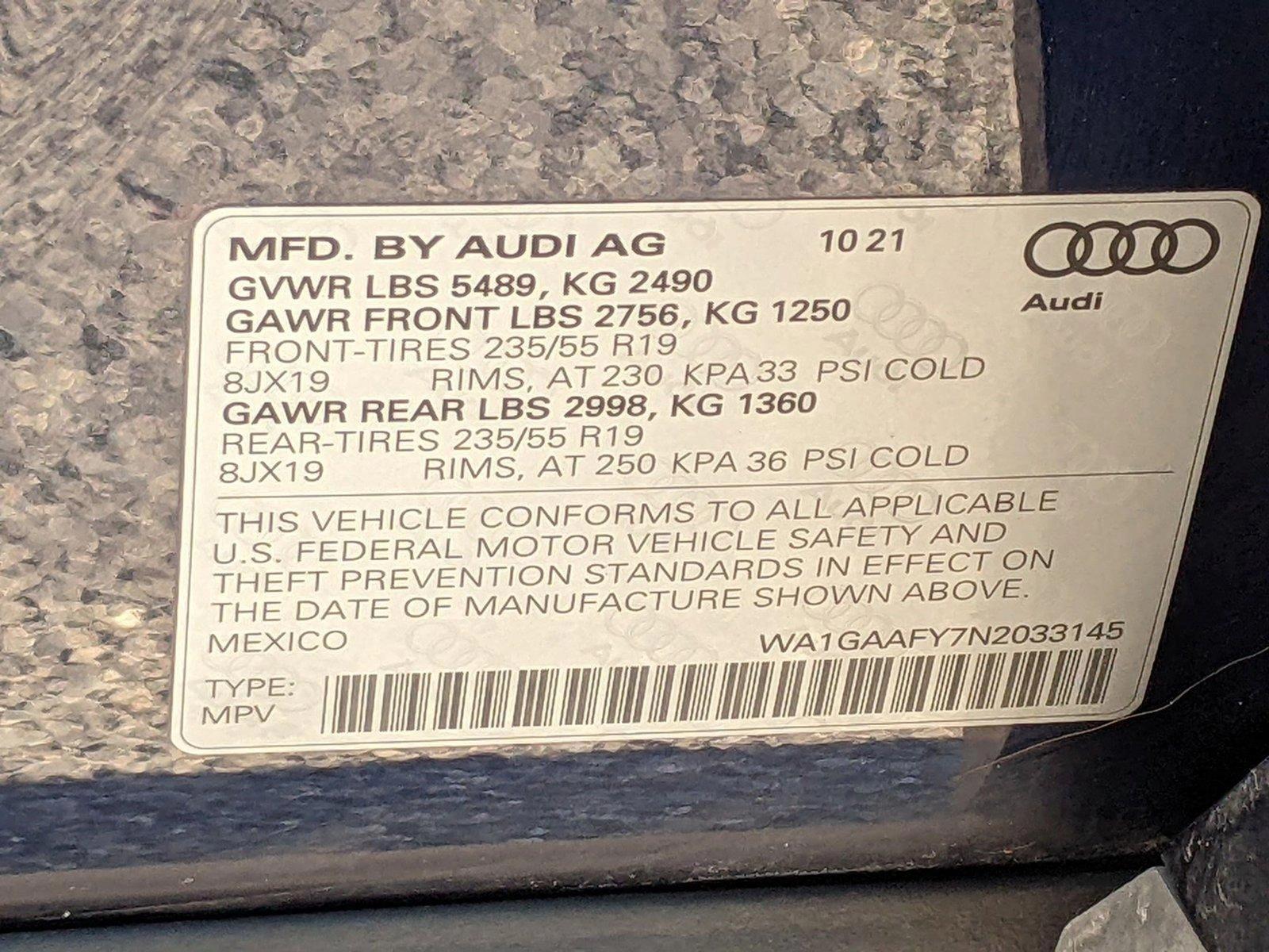 2022 Audi Q5 Vehicle Photo in Cockeysville, MD 21030