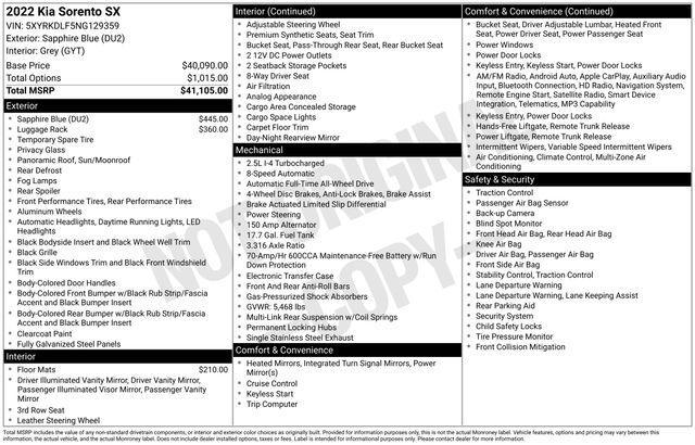 2022 Kia Sorento Vehicle Photo in DANBURY, CT 06810-5034