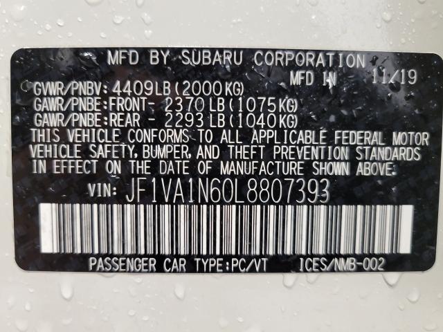 2020 Subaru WRX Vehicle Photo in NEENAH, WI 54956-2243