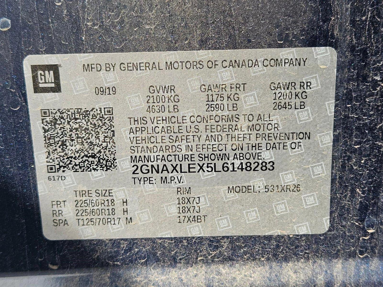 2020 Chevrolet Equinox Vehicle Photo in GILBERT, AZ 85297-0446