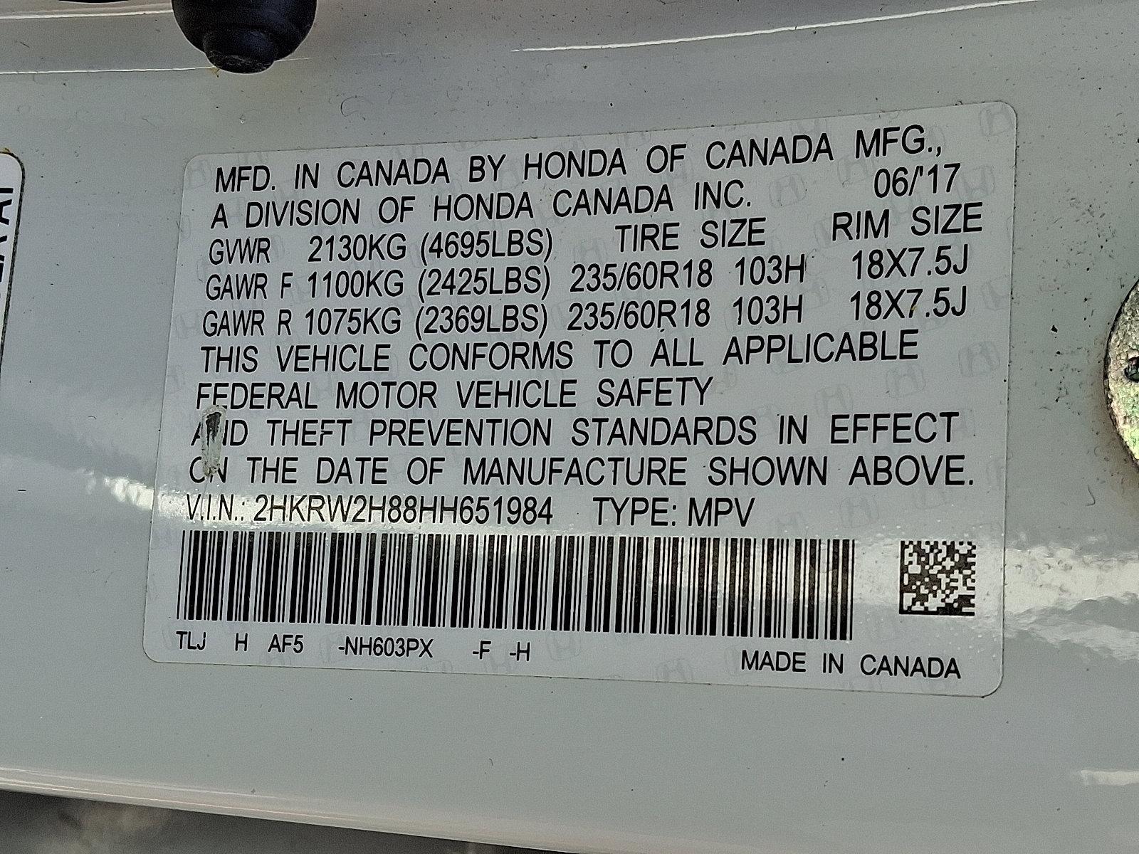 2017 Honda CR-V Vehicle Photo in BETHLEHEM, PA 18017-9401
