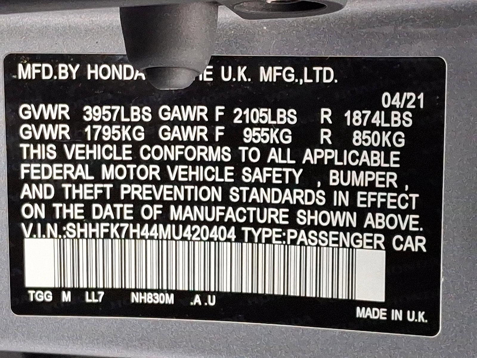 2021 Honda Civic Hatchback Vehicle Photo in Harrisburg, PA 17111