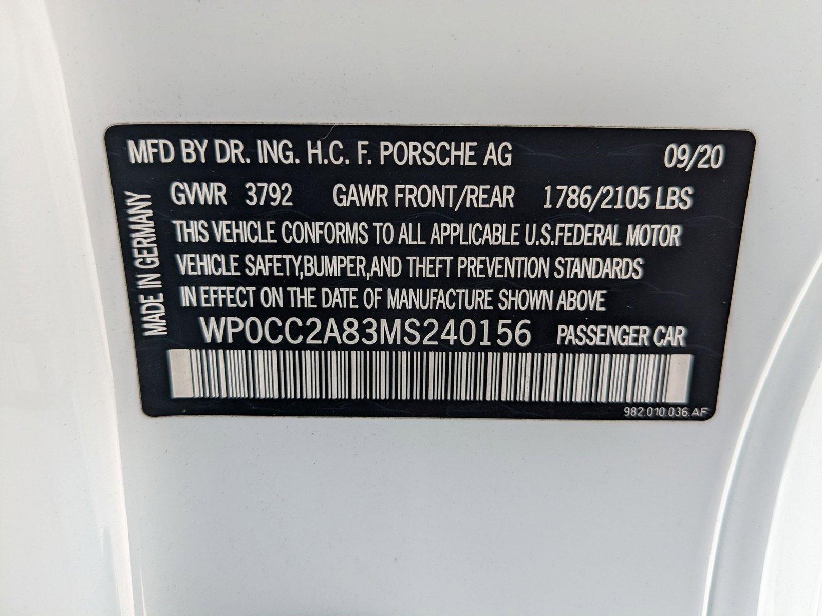 2021 Porsche 718 Spyder Vehicle Photo in Maitland, FL 32751