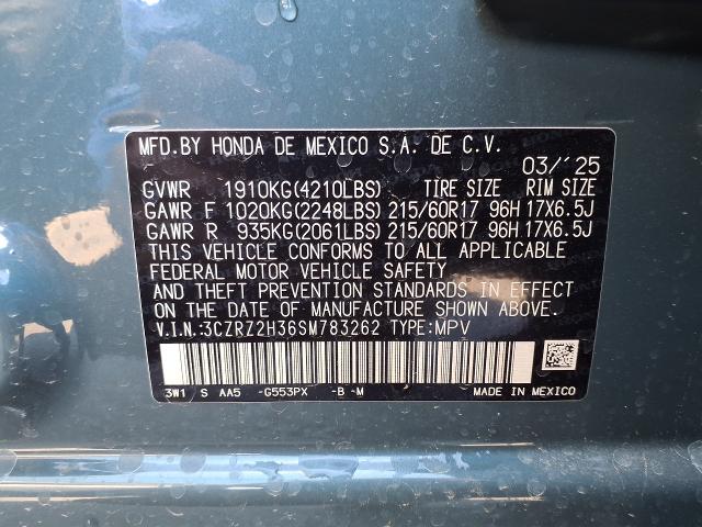 2025 Honda HR-V Vehicle Photo in Oshkosh, WI 54904