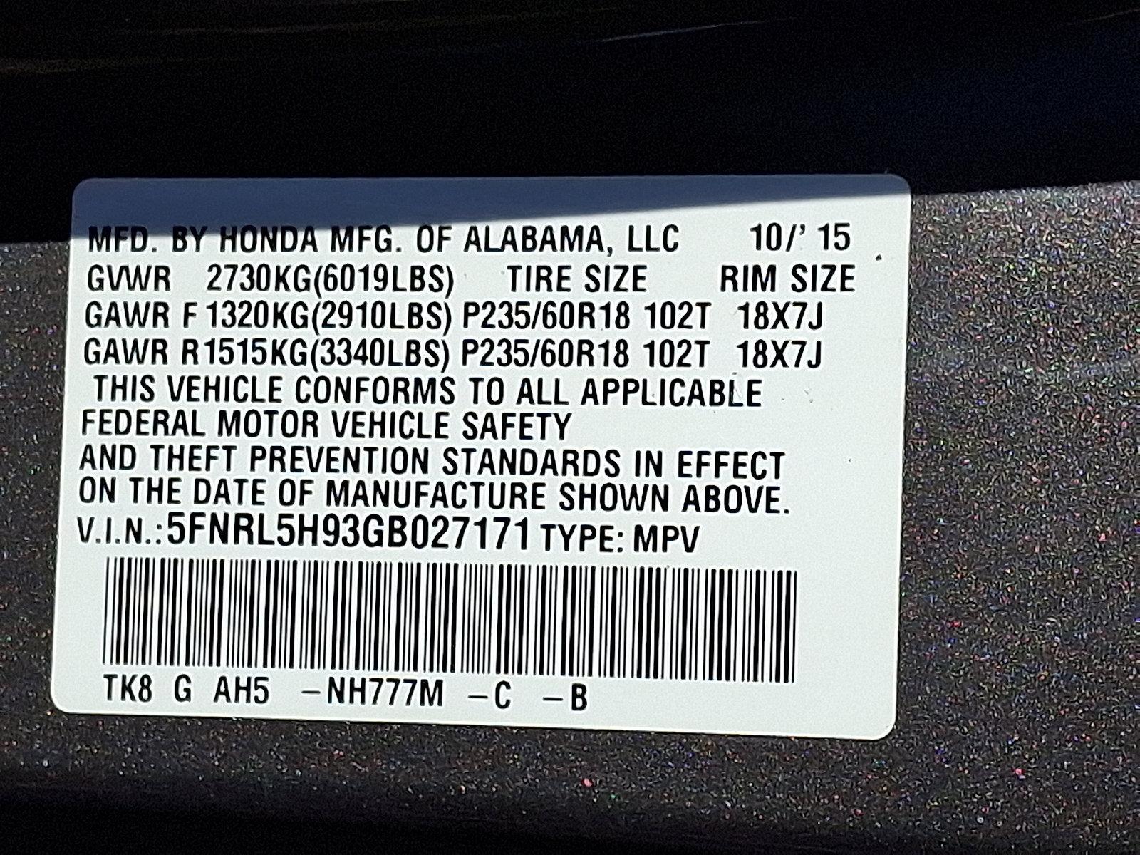 2016 Honda Odyssey Vehicle Photo in Easton, PA 18045