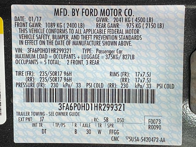 2017 Ford Fusion Vehicle Photo in Appleton, WI 54913