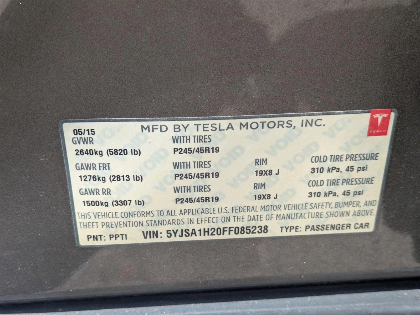 2015 Tesla Model S Vehicle Photo in GREENACRES, FL 33463-3207