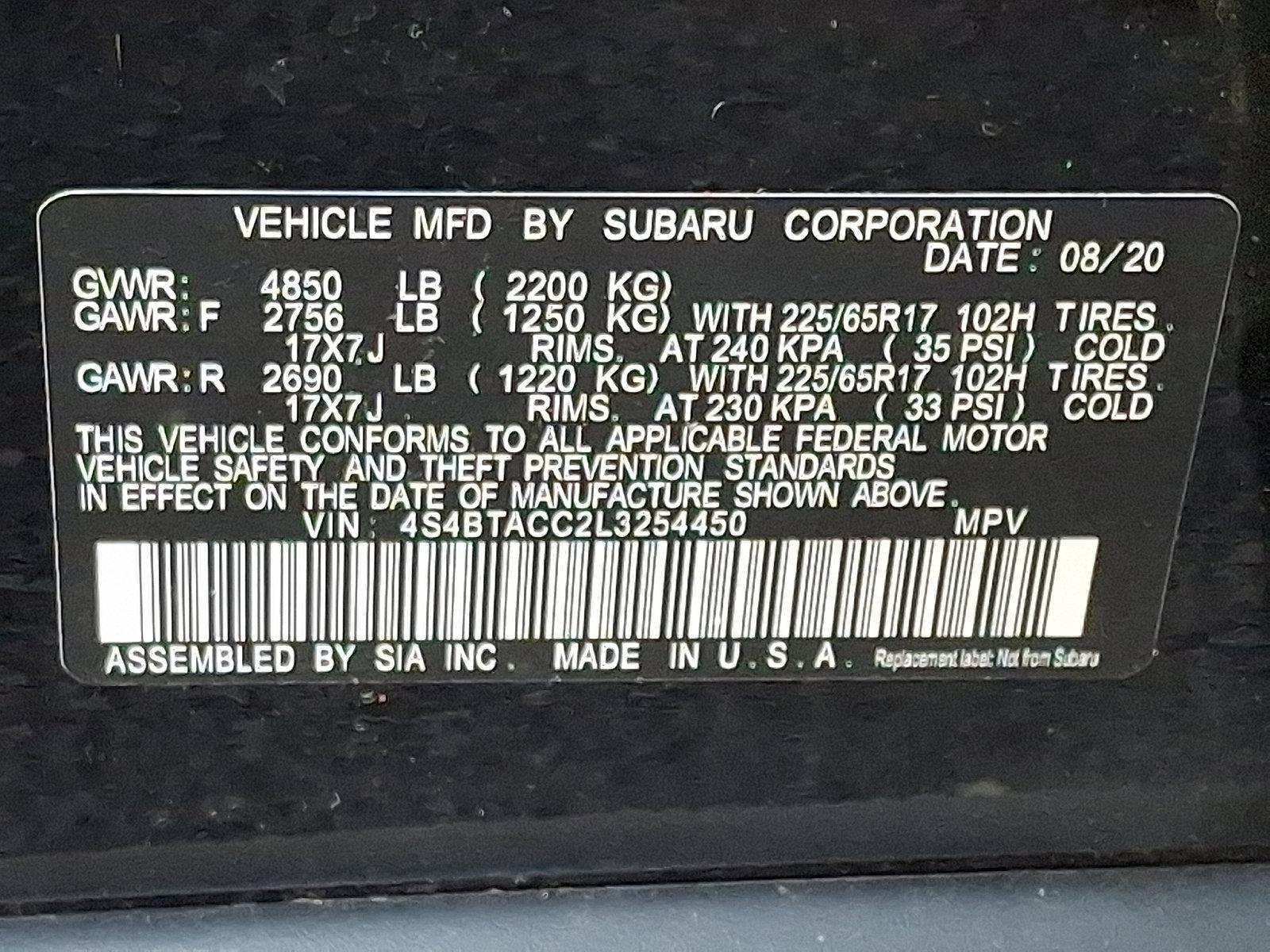 2020 Subaru Outback Vehicle Photo in Easton, PA 18045