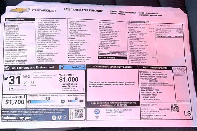 2025 Chevrolet Trailblazer Vehicle Photo in TOPEKA, KS 66609-0000