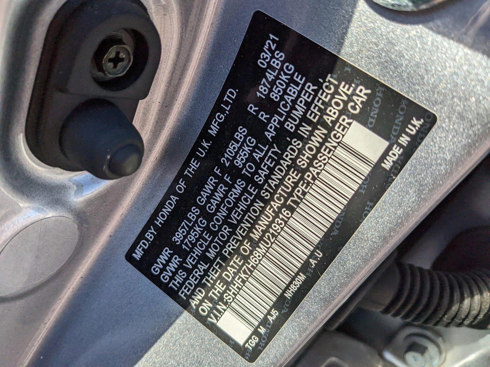 2021 Honda Civic Hatchback Vehicle Photo in ORLANDO, FL 32808-7998