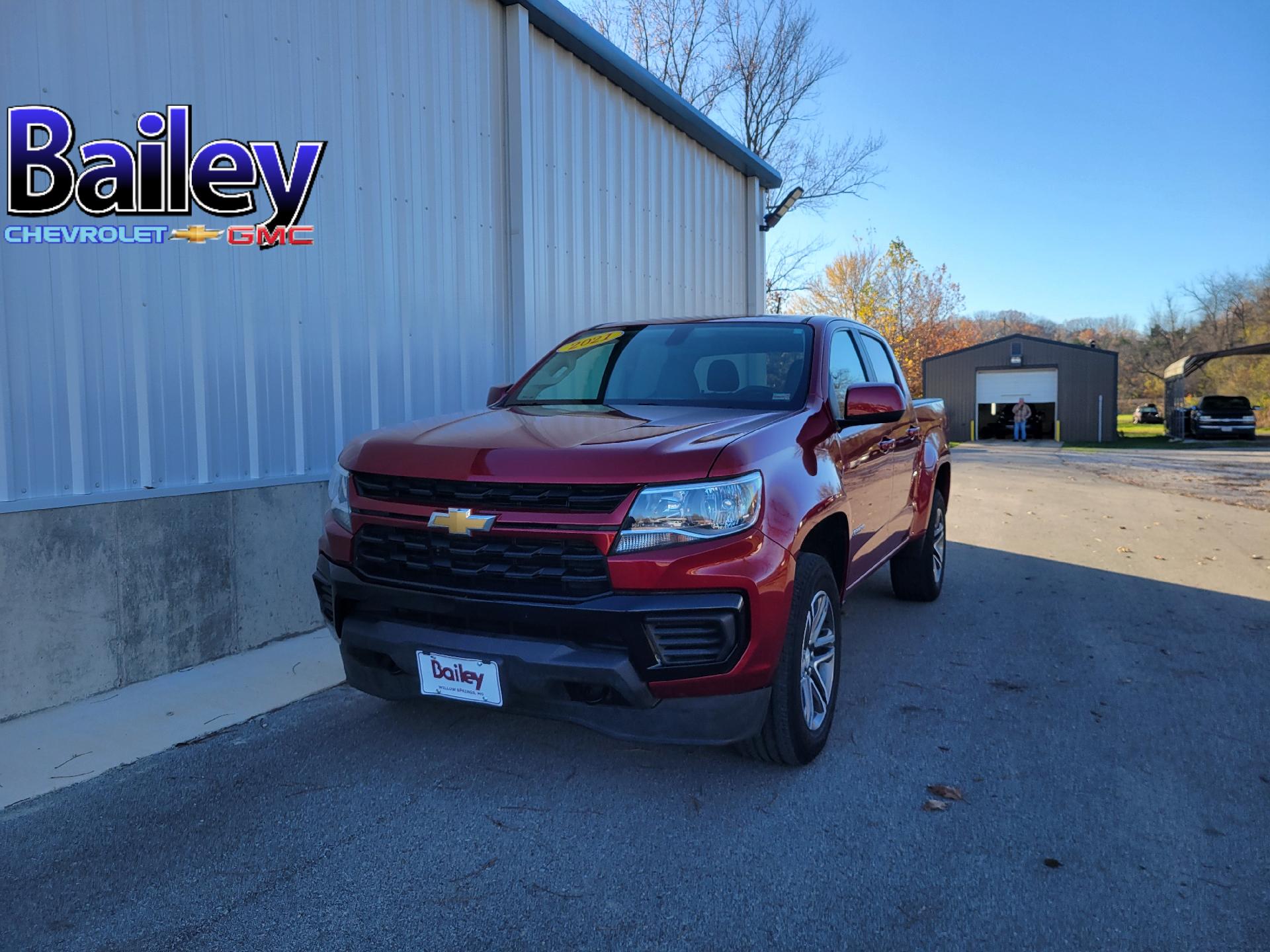 Certified 2021 Chevrolet Colorado Work Truck with VIN 1GCGTBEN8M1167339 for sale in Willow Springs, MO