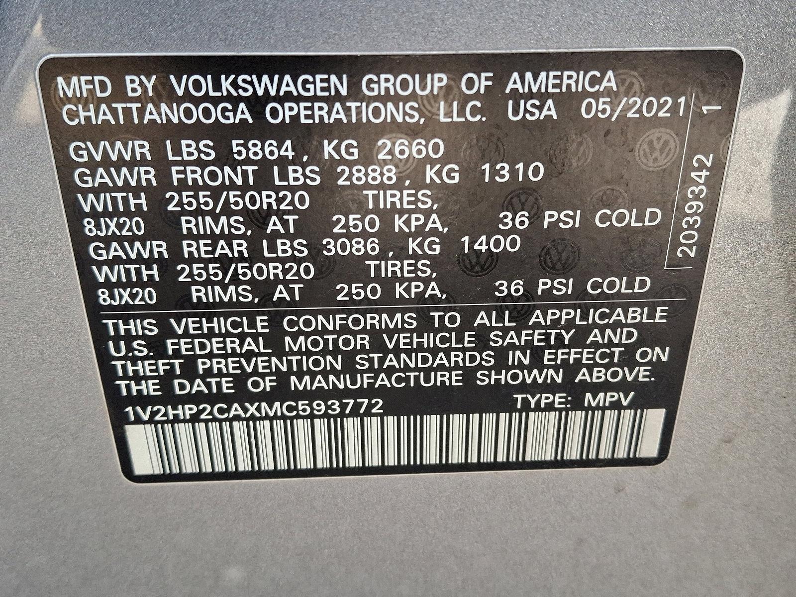 2021 Volkswagen Atlas Vehicle Photo in BETHLEHEM, PA 18017-9401