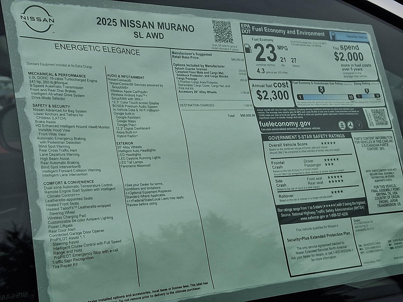 2025 Nissan Murano Vehicle Photo in Harrisburg, PA 17111-1033