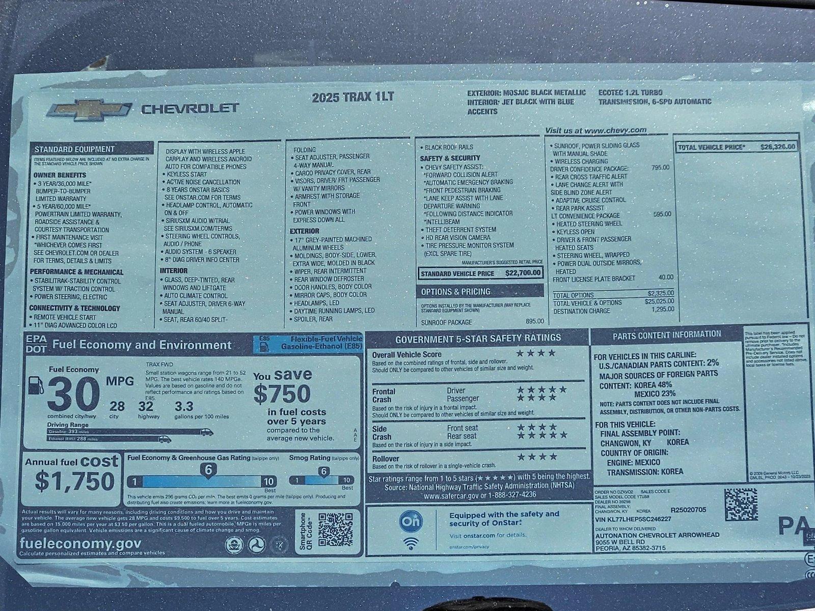 2025 Chevrolet Trax Vehicle Photo in PEORIA, AZ 85382-3715