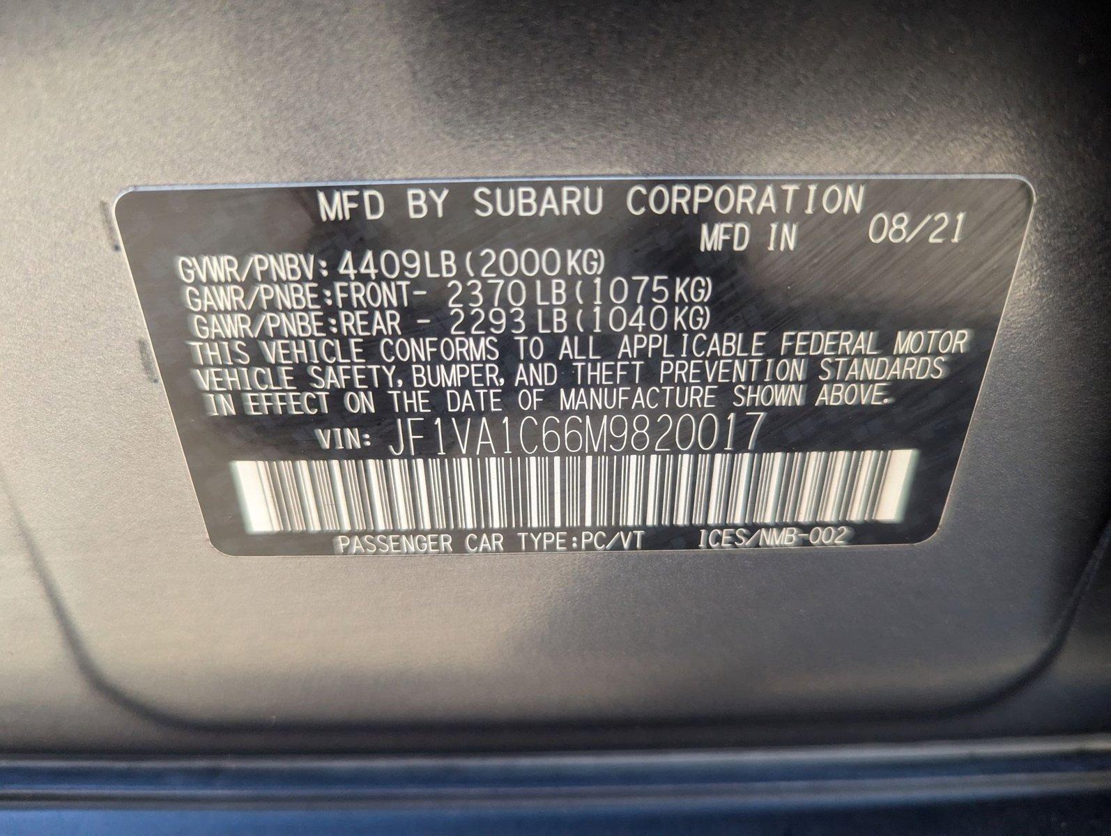 2021 Subaru WRX Vehicle Photo in CORPUS CHRISTI, TX 78412-4902